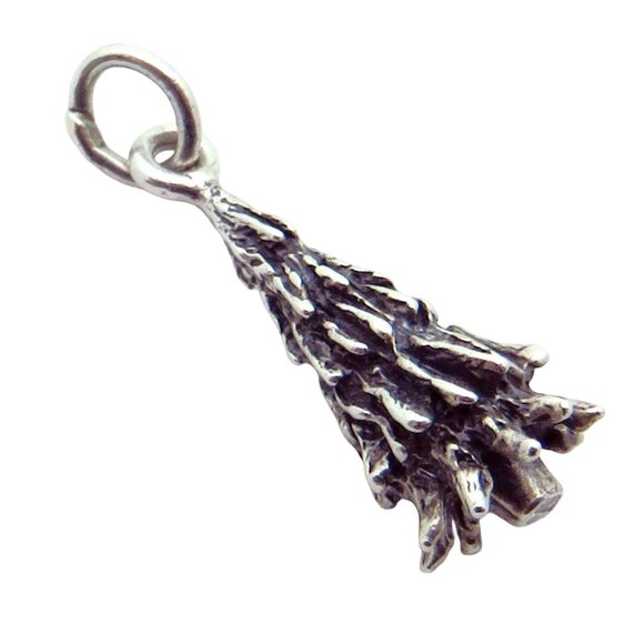 Vintage Sterling Silver 3D Christmas Tree Pine Tree Charm 1940s - Picture 4 of 8